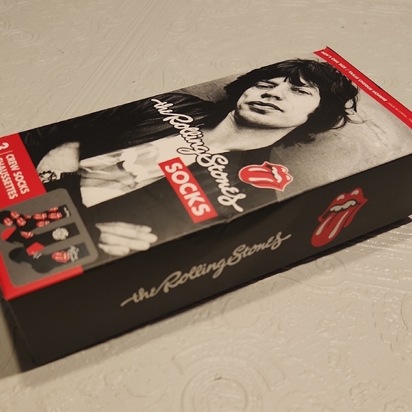 The Rolling Stones Black and Red Crew Socks - Picture 5 of 5